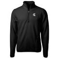 Men's Cutter & Buck Black Michigan State Spartans Team Logo Cascade Eco Sherpa Fleece Quarter-Zip Pullover Jacket