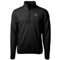 Men's Cutter & Buck Black Washington Huskies Team Logo Cascade Eco Sherpa Fleece Quarter-Zip Pullover Jacket