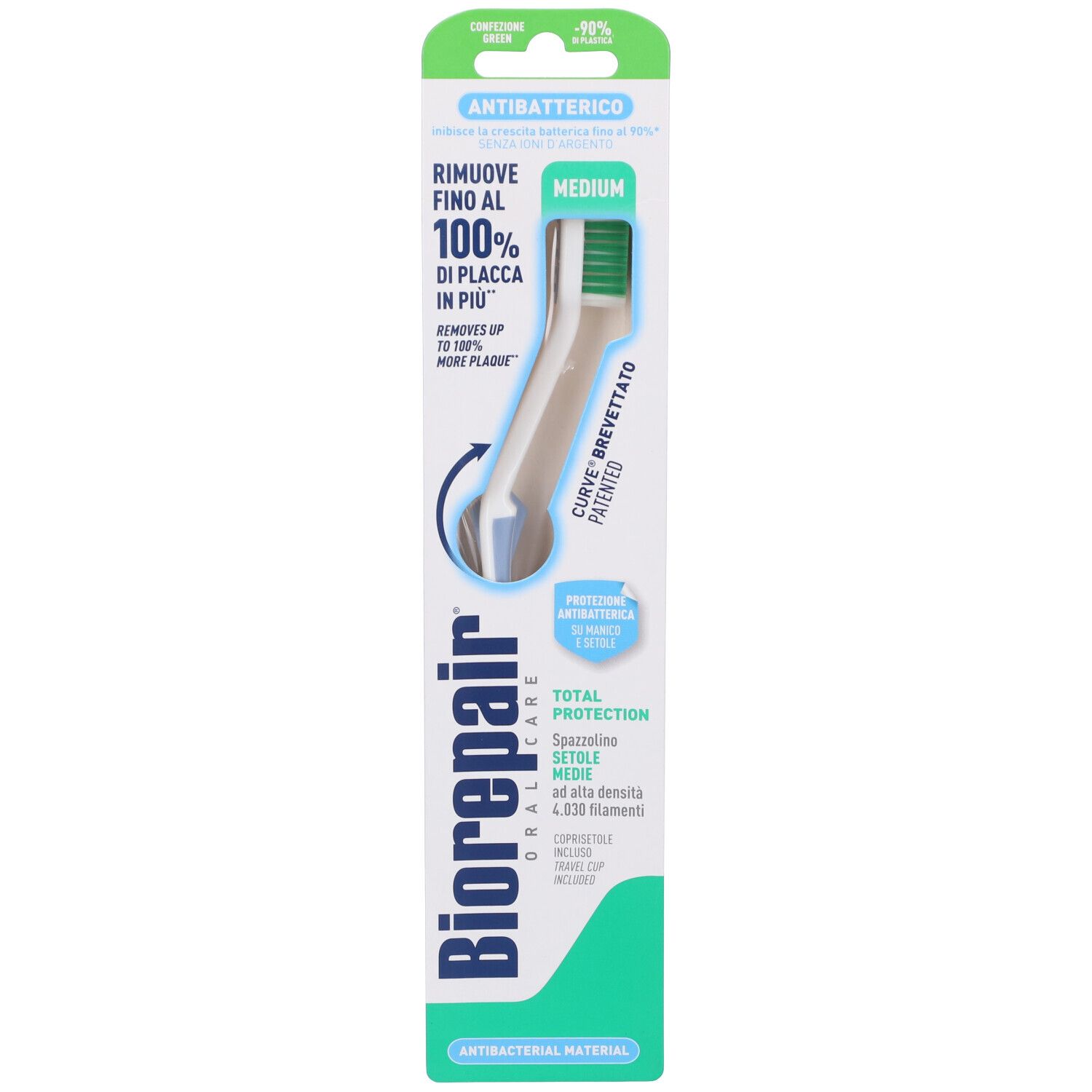 Biorepair® Spazzolino Antibatterico Setole Medie Protezione Totale 1 p