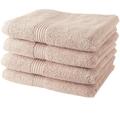 Lot de 4 Serviettes de Bain 100% coton - 50x100 cm - Rose des sables - Today