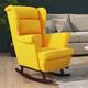 Vidaxl - Fauteuil � bascule pieds en bois massif d'h�v�a Jaune Velours