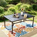 Patio Dining Set 9/7 Pieces Outdoor Metal Furniture Set, 8/6 C Spring Motion Chairs and 1 Expandable Table
