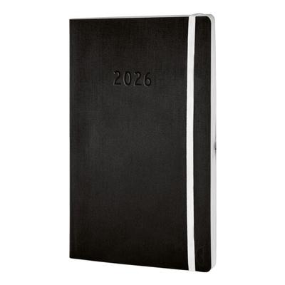 Chronoplan Buchkalender Wochenkalender A5 »Chronobook Black & White Edition« Softcover 2026 schwarz, 13.5x21 cm