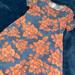 Lularoe Dresses | Lularoe Floral Carly Dress Xxs | Color: Blue/Orange | Size: Xxs