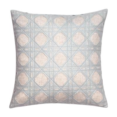 Edie@Home Rattan Decorative Pillow Dec Pillow by Edie@Home in Light Blue
