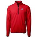 Men's Cutter & Buck Red Arizona Wildcats Team Logo Cascade Eco Sherpa Fleece Quarter-Zip Pullover Jacket