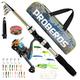 icyant Telescopic Fishing Rod and Reel Combo Set, Fishing Pole Kit with Fishing Line/Fishing Lures Accessories/Carrier Bag, Fishing Spinning Rod Reel Combo Full Kit Suit for Saltwater Freshwater