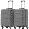 Flight Knight Set of 2 Lightweight 4 Wheel ABS Hard Case Suitcases Cabin Carry On Hand Luggage Approved for Airlines Including British Airways & Maximum Size for easyJet Large Cabin Bag 56x45x25cm