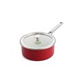 KitchenAid Steel Core Enamel 20 cm/2.4 Litre Saucepan with Lid, German Engineered Enamel, Induction, Oven Safe, Empire Red