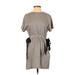 Zara TRF Casual Dress - Mini: Gray Solid Dresses - Women's Size Small