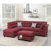 syan Sectional Sofa Tan Color Velvet Fabric Reversible Chaise Sofa Velvet in Red | 37 H x 73 W x 76.2 D in | Wayfair First1846Sy
