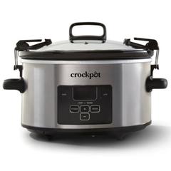 Crock-pot Crockpot 4-Qt. Cook & Carry Slow Cooker Stainless Steel in Black/Gray | 16 H x 11.8 W x 20.7 D in | Wayfair 2122615