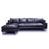 Blue Reclining Sectional - Westland and Birch Sienna Genuine Leather Sofa and Chaise Genuine Leather | 36 H x 84 W x 70 D in | Wayfair Sienna-SECR