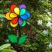 In The Breeze 14" Rainbow Double Flower w/ Leaves Resin/Plastic | 38 H x 14 W x 5.5 D in | Wayfair 2654