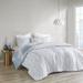 N Natori Reversible 4 Piece Comforter Set Microfiber in Blue/White | Full/Queen Comforter + 2 Standard Shams | Wayfair NS10-3705