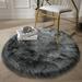 White 36 x 36 x 2.38 in Living Room Area Rug - White 36 x 36 x 2.38 in Area Rug - Everly Quinn Rug, Faux Sheepskin Shag Rug, Home Style Sheepskin Rug, Area Rug For Bedroom Living Room Dark gray Sheepskin | Wayfair