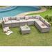 Wrought Studio™ Danil 8 Piece Sectional Seating Group w/ Cushions Synthetic Wicker/All - Weather Wicker/Wicker/Rattan in Gray | Outdoor Furniture | Wayfair