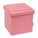 Latitude Run® Folding Storage Ottoman Cube w/ Faux Leather Toy Chest Footrest For Baby Pink 11.8"X11.8"X11.8" Faux Leather | Wayfair