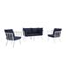 Riverside 4 Piece Outdoor Patio Aluminum Set by Modway Metal in Blue/White | Wayfair EEI-3787-WHI-NAV