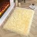 White 36 x 24 x 2.38 in Living Room Area Rug - White 36 x 24 x 2.38 in Area Rug - Everly Quinn Rug, Faux Sheepskin Shag Rug, Home Style Sheepskin Rug, Area Rug For Bedroom Living Room Yellow Sheepskin | Wayfair