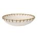 Birch Lane™ Cianna Earthenware Oval Decorative Bowl in Ivory/Gold Earthenware, Rattan in White | 4.25 H x 18.25 W x 18.25 D in | Wayfair