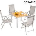 Casaria - Salon de jardin aluminium Bern 4+1 chaise dossier haut pliable 7 positions