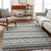 Yuko 6' x 9' Bone/Taupe/Neutral/Dark Gray/Nutmeg/Slate/Charcoal/Off White/Slate Blue Area Rug - Hauteloom