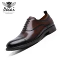 DESAI-Chaussures provoqué d'affaires en cuir véritable Dégradé Gentleman Rétro Verni Oxford