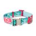 Pink & Green Flower Power Big Dog Collar, X-Large/XX-Large, Multi-Color