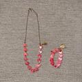 J. Crew Accessories | J. Crew Girls Heart Necklace And Bracelet | Color: Gold/Pink | Size: Osg