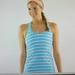Lululemon Athletica Tops | Lululemon Free To Be Blue And White Striped Racerback Athletic Tank Likely Small | Color: Blue/Tan/White | Size: S