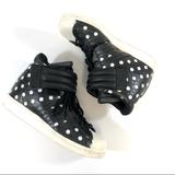 Adidas Shoes | Adidas Women Women Adidas High Top Leather Polka Dot Sneakers Sz 7 | Color: Black/White | Size: 7