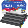 YOUTOP Remanufactured TN213 Black Cyan Magenta Yellow Replacement for Konica Minolta Bizhub C253 203 C353 C7720 C7721 C200 C210 C200e Printers.