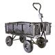 Garden TRAILER Cart Pull Along Trolley 350kg Heavy Duty Black Mesh Utility Gardeners Wagon with Removable Liner, Folding Sides, Pneumatic Tyres, Outdoor Cart for Gardening, Festivals, Camping