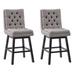 CorLiving DBT-104-B Boston Tufted Fabric Barstool, Light Gray( Set of 2 ) - DBT-104-B