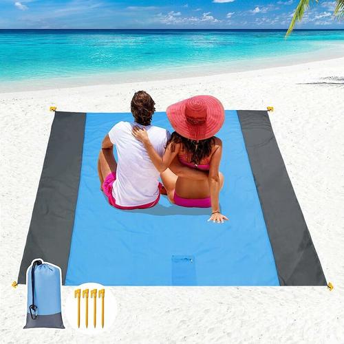 Sanddichte Stranddecke, Übergroße Strandmatte Wasserdicht Sandfrei für 4-7 Erwachsene, Extra große