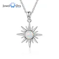 JewelOra-Pendentif soleil en opale blanche simulée pour femme collier de créateur accessoires de