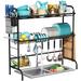 LGHM Large Stainless Steel 2 Tier Dish Rack Stainless Steel in Gray | 32.3 H x 33.9 W x 11.4 D in | Wayfair B09PG9L36W