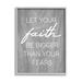 Stupell Industries Faith Bigger Than Fears Quote Rustic Style by Lil' Rue - Textual Art Canvas in Gray/White | 14 H x 11 W x 1.5 D in | Wayfair