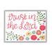 Stupell Industries Trust the Lord Religious Calligraphy Cute Florals by Stephanie Dicks - Textual Art Canvas in Green/Red/Yellow | Wayfair