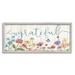 Stupell Industries Grateful Sentiment Spring Wildflower Garden Blue Butterfly by Nan - Graphic Art Canvas in Blue/Yellow | Wayfair al-549_gff_10x24