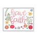 Stupell Industries Have Faith Calligraphy Whimsical Flower Border by Stephanie Dicks - Graphic Art Canvas in Blue/Green/Red | Wayfair