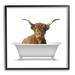 Stupell Industries Longhorn Cattle Bathtub Minimalistic Cute Farmhouse Design by Annalisa Latella - Graphic Art Canvas in Brown/White | Wayfair