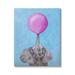 Stupell Industries Cute Elephant Blowing Pink Balloon animal Portrait by Coco de Paris - Painting in Blue/Gray/Pink | 30 H x 24 W x 1.5 D in | Wayfair