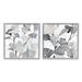 Stupell Industries Elegant Monochromatic Plant Leaves Botanical Illustration by Lanie Loreth - 2 Piece Painting Set Canvas in Gray/White | Wayfair