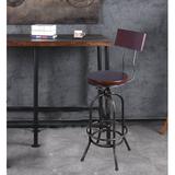 Williston Forge Industrial Bar Stool-Adjustable Swivel Round Wood Metal Kitchen Stool-26-32 Inch-Rustic Farmhouse-Counter Height Extra Tall Bar Height Stool-Arc-Shape Wood/Metal | Wayfair