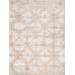 "Pasargad Home Shibori Collection Hand-Loomed Ivory/L. Gold Bsilk & Wool Area Rug- 8' 0"" X 10' 0"" - Pasargad Home pel-14 8x10"