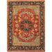 "Pasargad Home Serapi Collection Hand-Knotted Rust/Navy Wool Area Rug- 8' 2"" X 10' 2"" - Pasargad Home ps-30 8x10"