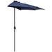 Sunnydaze 9-Foot Solar Outdoor Half Patio Umbrella with LED Lights