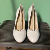 Nine West Shoes | Brand New Never Worn Nine West -White Leather With Wood Heel. | Color: White | Size: 9